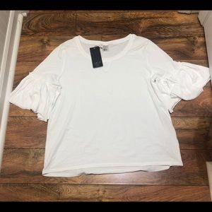 Calia Pure White Ruffle Tee
